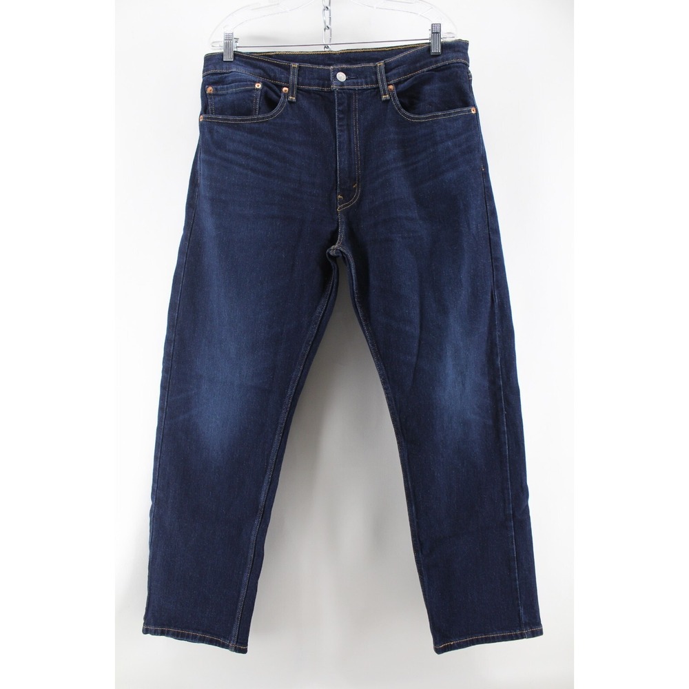 Levi's 505 Regular Fit Straight Leg Jeans Denim Size‎ 36X30 Dark Wash
